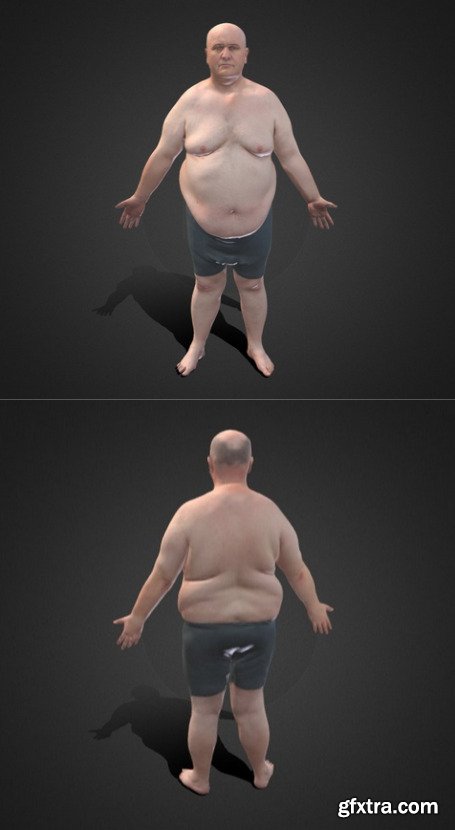 Fat White Guy 3D Model