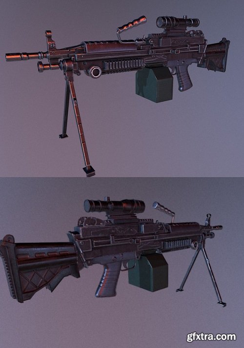 M248 Machine Gun 3D Model