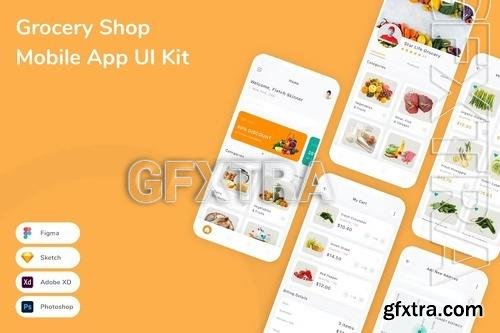 Grocery Shop Mobile App UI Kit WB8976C