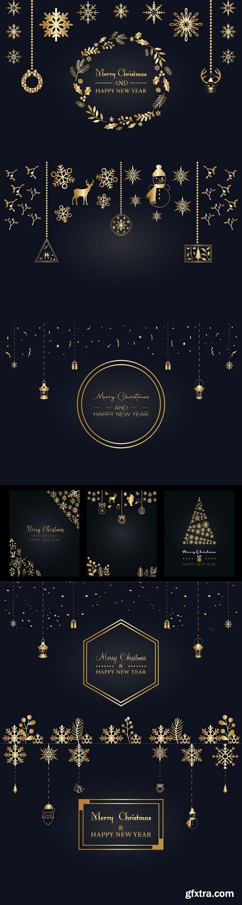 Merry christmas and happy new year luxury design, posters, website, banner, vector illustration