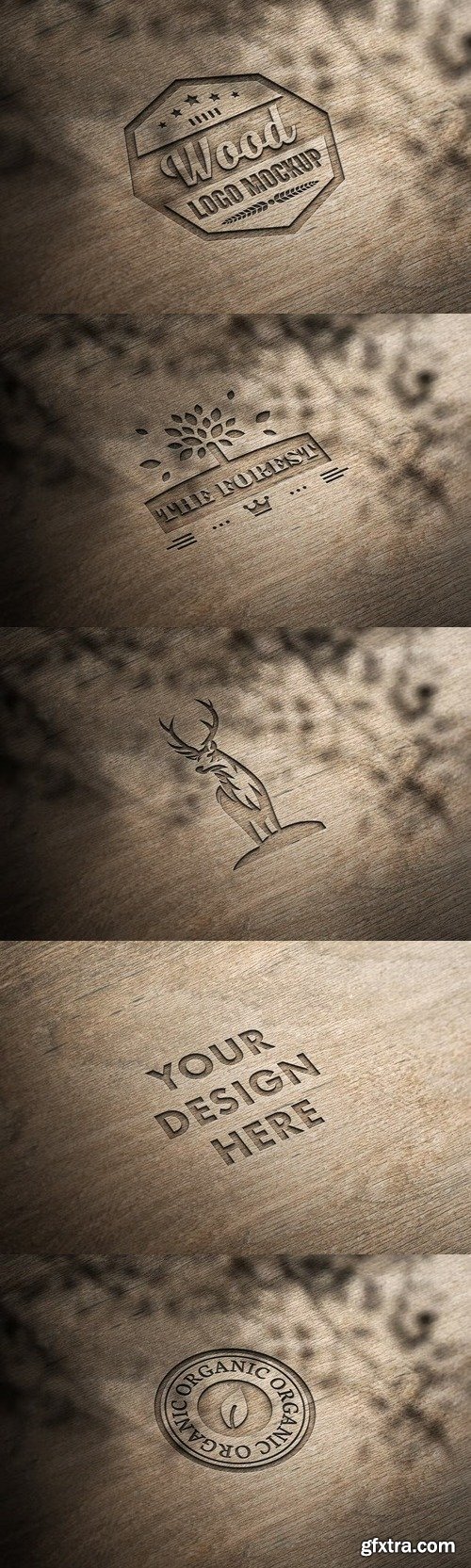 Woodcut logo mockup