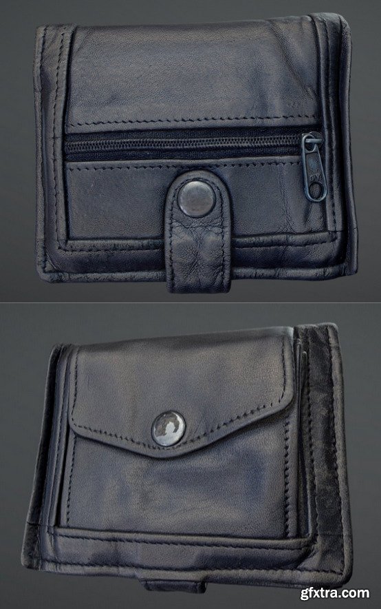 Leather Wallet PBR 3D Model