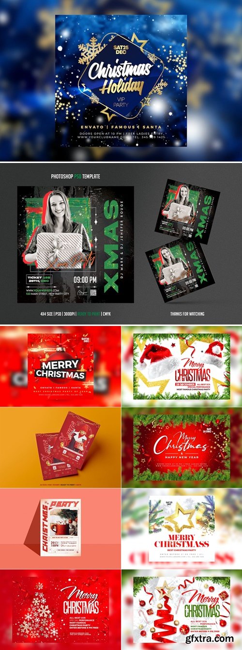 Merry Christmas Party Flyer Bundle
