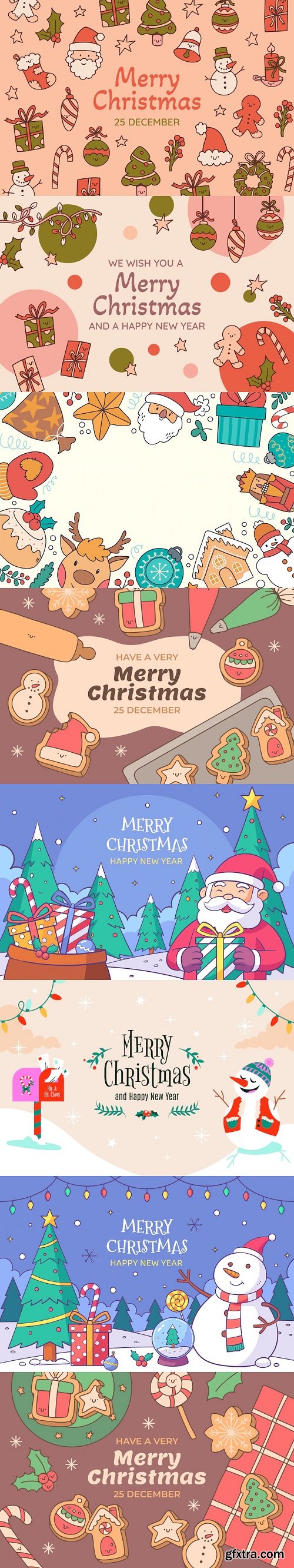 Hand drawn christmas season celebration background