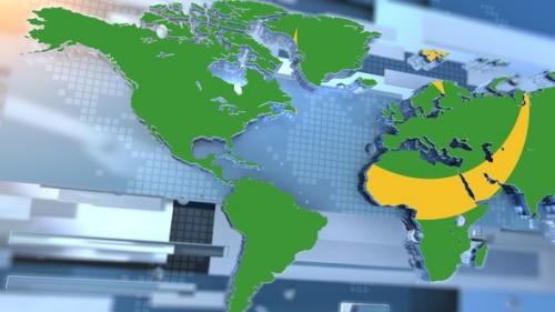 Videohive - Mauritania Flag Inside The Shape Of World Map Transition - 41115105