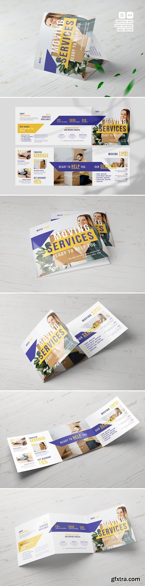 Moving Service Square Trifold Brochure LM2SB93
