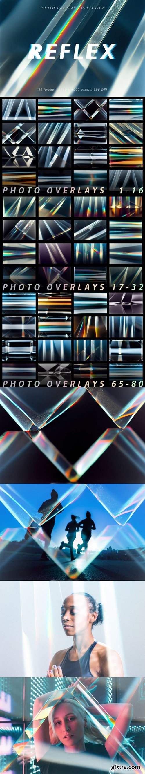 80 Glass Reflection Photo Overlays