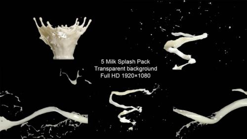 Videohive - Milk Splash Pack Transparent Background Vol 1 - 41149157