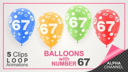Videohive - Colorful Helium Air Balloons With Number-67 - 41149271