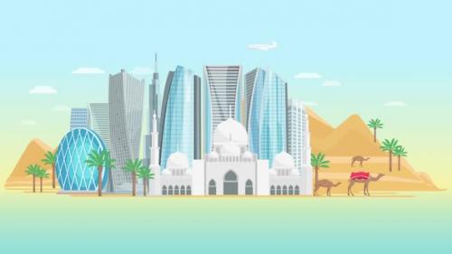 Videohive - Untied Arab Cartoon City Building Animation - 41500757