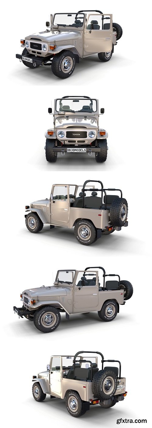 Toyota Land Cruiser FJ 40 Top Down with Interior db 3d models