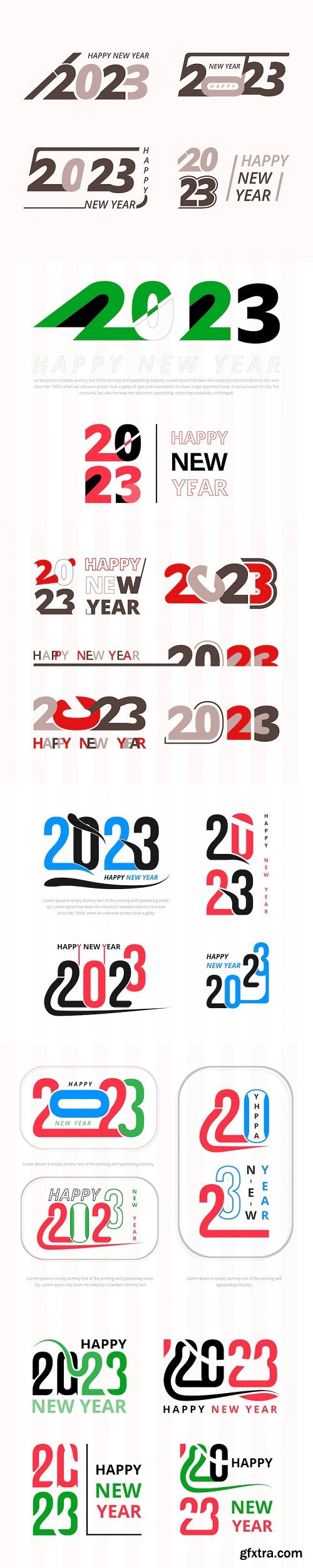 Happy new year 2023 typography