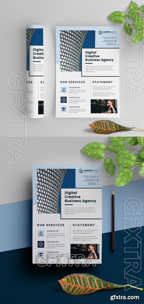 Minimal Flyer Template with Blue Accents 521501880