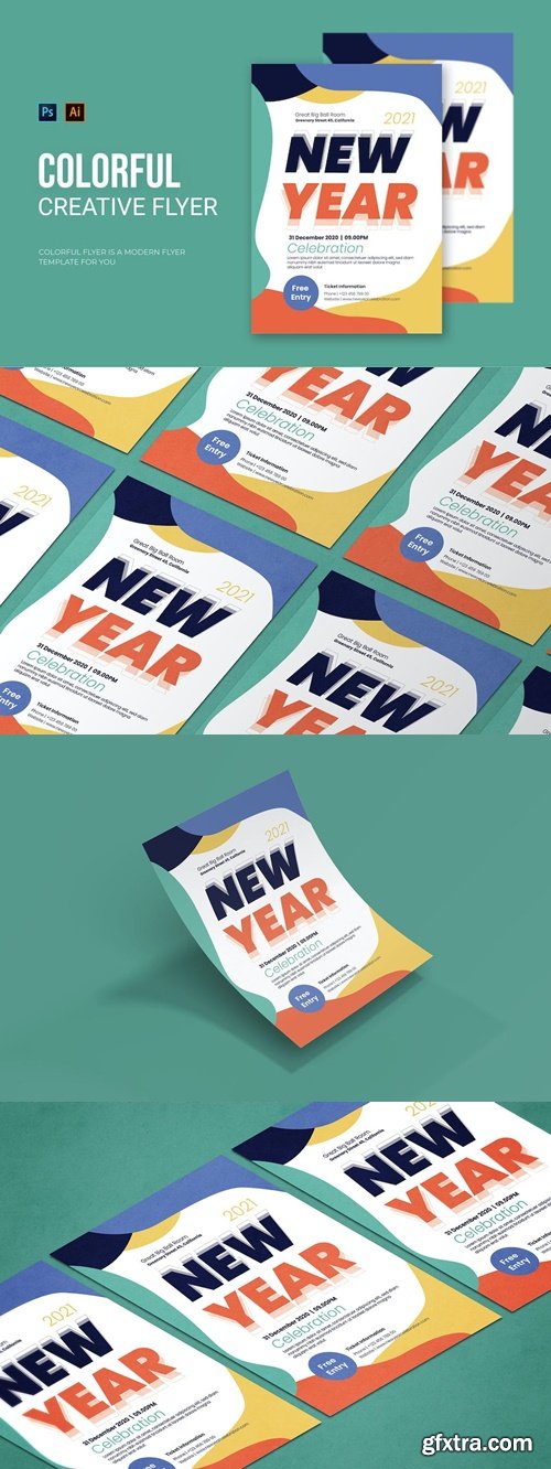 Colorful New Year - Flyer CQZUA9L