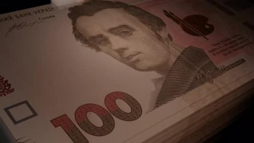 Videohive - 100 Ukrainian Hryvnia banknotes. Paper money. - 41689839