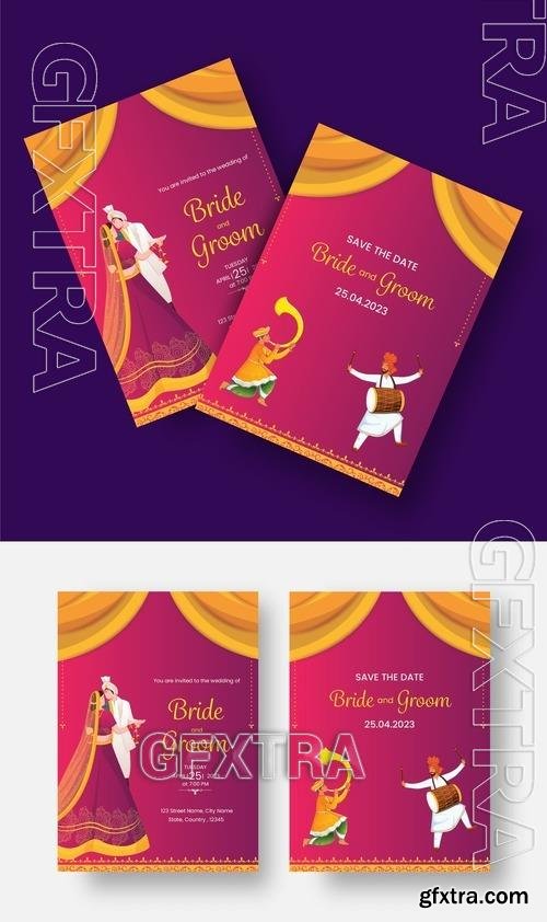 Indian Wedding Card Stationery or Invitation Card Layout 505549341
