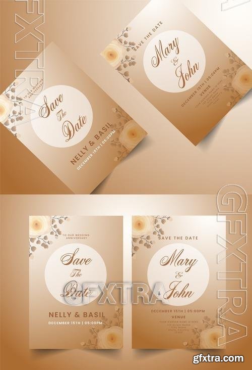 Floral Wedding Card Stationery or Invitation Card Layout 505549353
