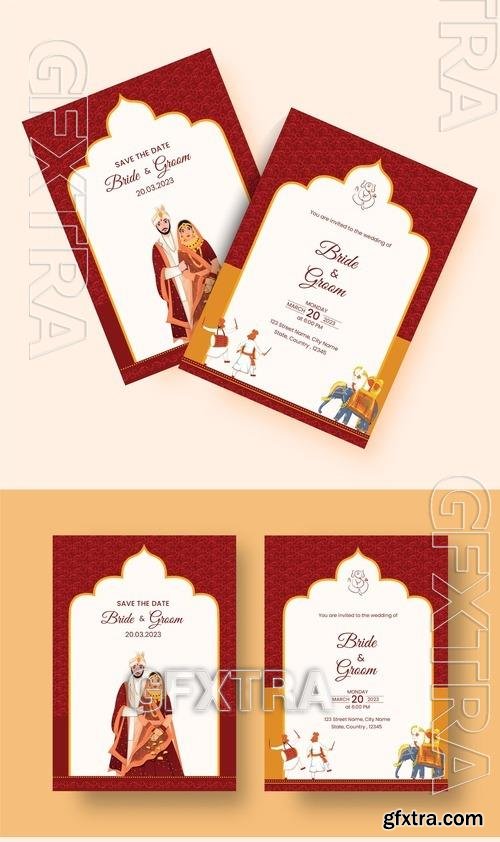 Indian Wedding Card Stationery or Invitation Card Layout 505549338