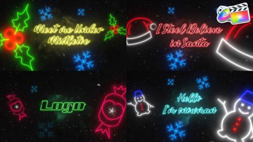 Videohive - Neon Christmas Scene for FCPX - 41826408