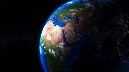 Videohive - 3d Realistic Night Day Planet Earth View On Space - 41765832