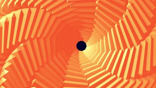 Videohive - Abstract tunnel loop 3d object oranges colour background - 41769193
