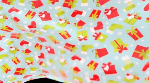 Videohive - Cloth Christmas Wrapping Paper Wind Animation 4 - 41772194