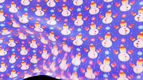 Videohive - Cloth Christmas Wrapping Paper Wind Animation 5 - 41772215