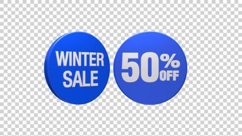 Videohive - Rotating 50 Percent Off Winter Sale Badge - 41807014