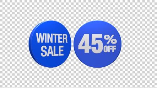 Videohive - Rotating 45 Percent Off Winter Sale Badge - 41807016