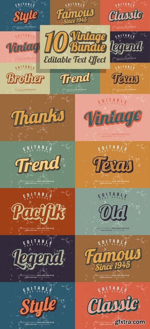 10 Vintage Style Editable Text Effect