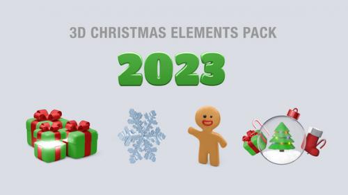 Videohive - 3D Christmas Elements Pack DR - 41775408