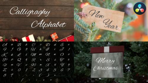 Videohive - Christmas Calligraphy Alphabet | DaVinci Resolve - 41788459
