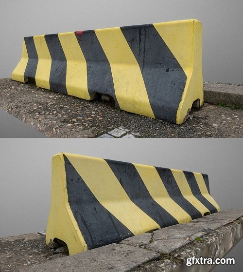 Yellow jersey road barrier 3D Model