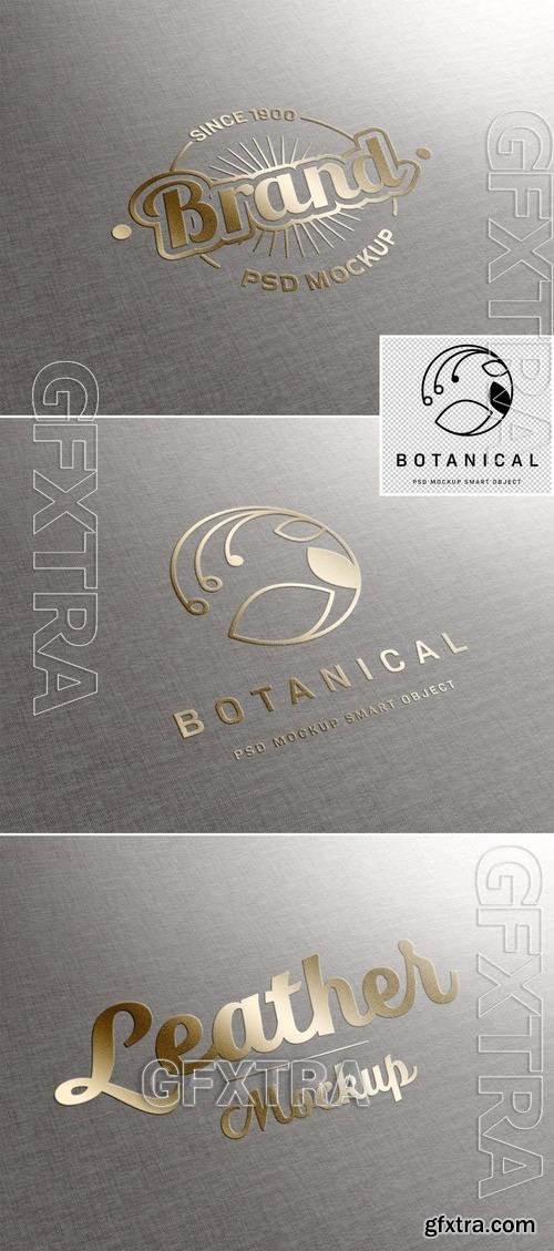 Logo Mockup with Gold Effect on Fabric Texture 427281693