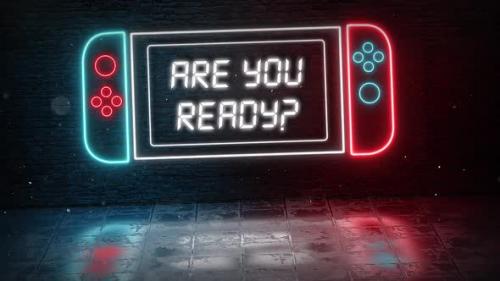 Videohive - Are you ready question in neon game console - 41833266