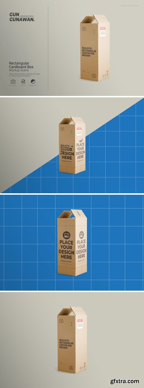 Rectangular Cardboard Box Mockup Q99X7QR