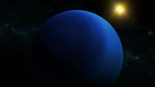 Videohive - Neptune 3d Planet Realistic With Glowing Sun - 41883013