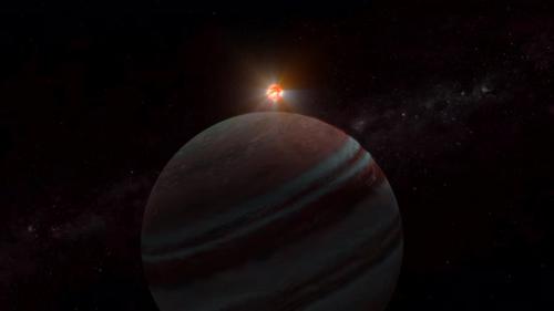 Videohive - 3d Realistic Jupiter Planet With Glowing Sun - 41883733