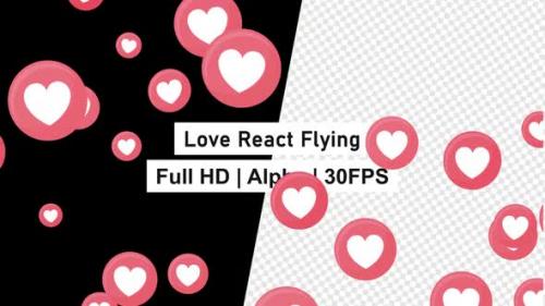 Videohive - Love React Emoji Flying with Alpha - 41895680
