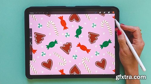 Create a Christmas Mini Pattern Collection in Procreate + Sell on Print on Demand