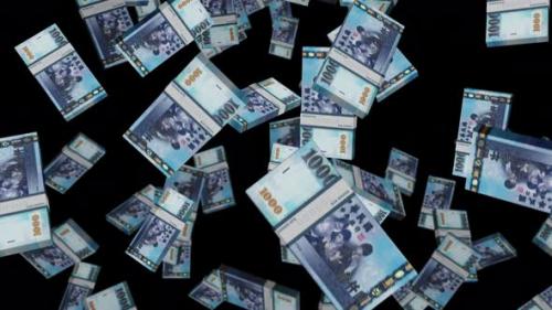 Videohive - Taiwan Dollar 1000 banknote packs falling loop - 41923946