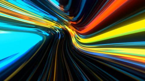 Videohive - Multicolor Speed Neon Lights Line Motion Background Loop - 41954655