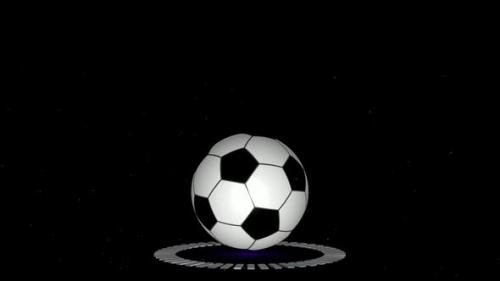 Videohive - Dark Background with a soccer ball in the center of the screen. 3D Render - 41955113