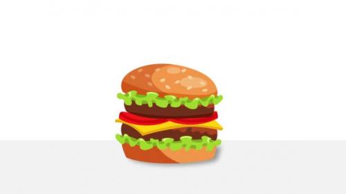 Videohive - Falling Burger Animation - 41955144