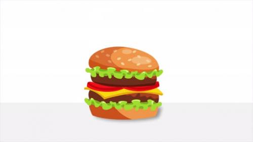 Videohive - Falling Burger Animation 4K - 41955147