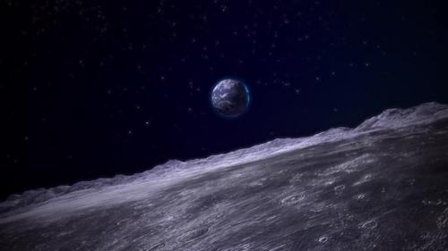 Videohive - 4k Earth View From The Moon - 41956079