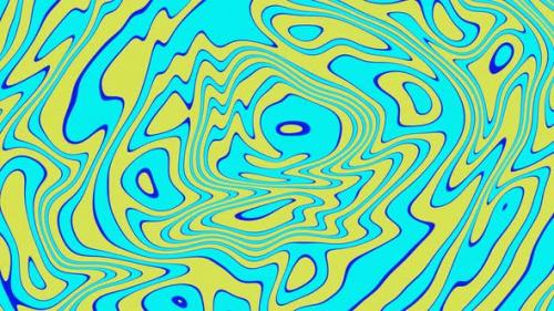 Videohive - Blue and yellow paint wavy lines flowing abstract seamless looping background texture. - 41956237