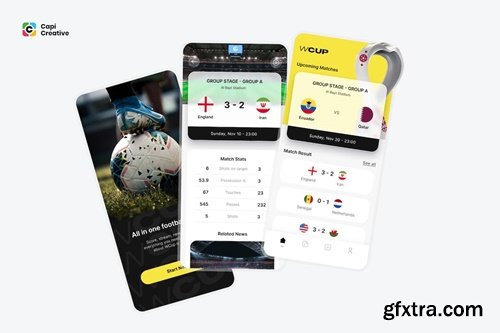 World Cup 2022 - Mobile App UI Concept WUL55N4