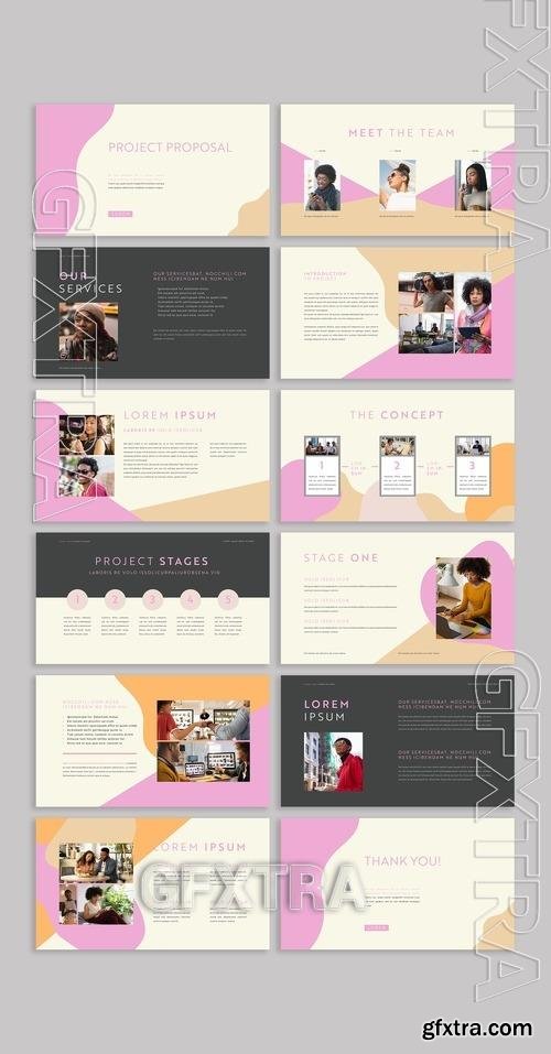 Presentation Layout with Abstract Shapes 537880593