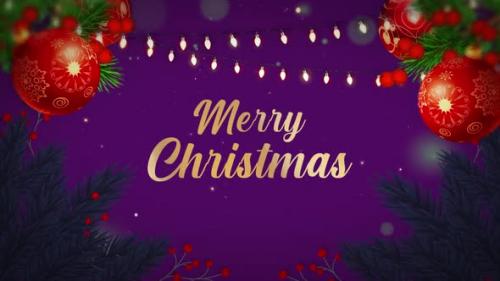 Videohive - Merry Christmas golden text animation with snowing particles. 4K animation V7 - 41982690
